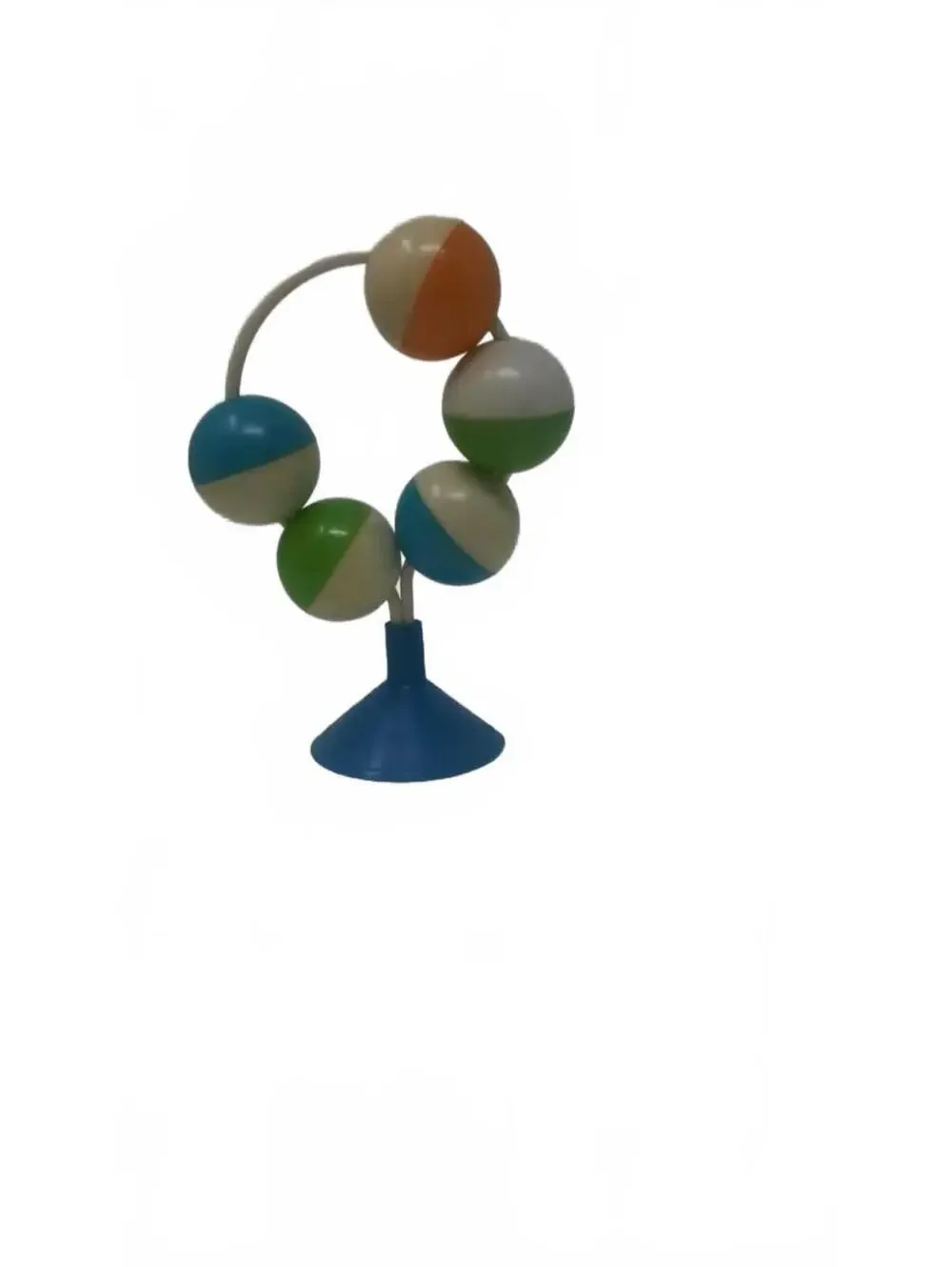 Vintage 1980s plastic Suction Cup High Chair Toy Spinning Bead Arch Table Rattle